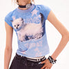 kitten print y2k baby tee boogzel clothing