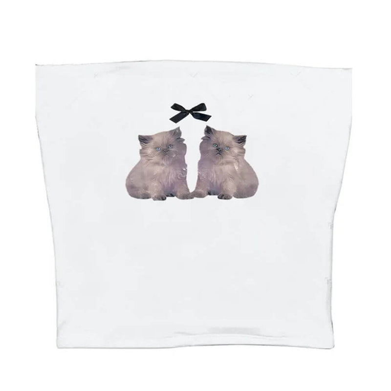 kitten y2k tube top boogzel clothing