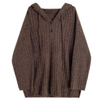 Mocha Knit Button Up Hoodie