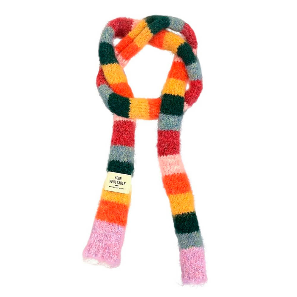 knit striped skinny scarf boogzel clothing