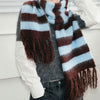 knit mocha blue scarf boogzel clothing