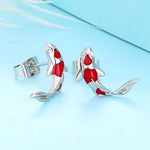 koi fish stud earrings boogzel clothing