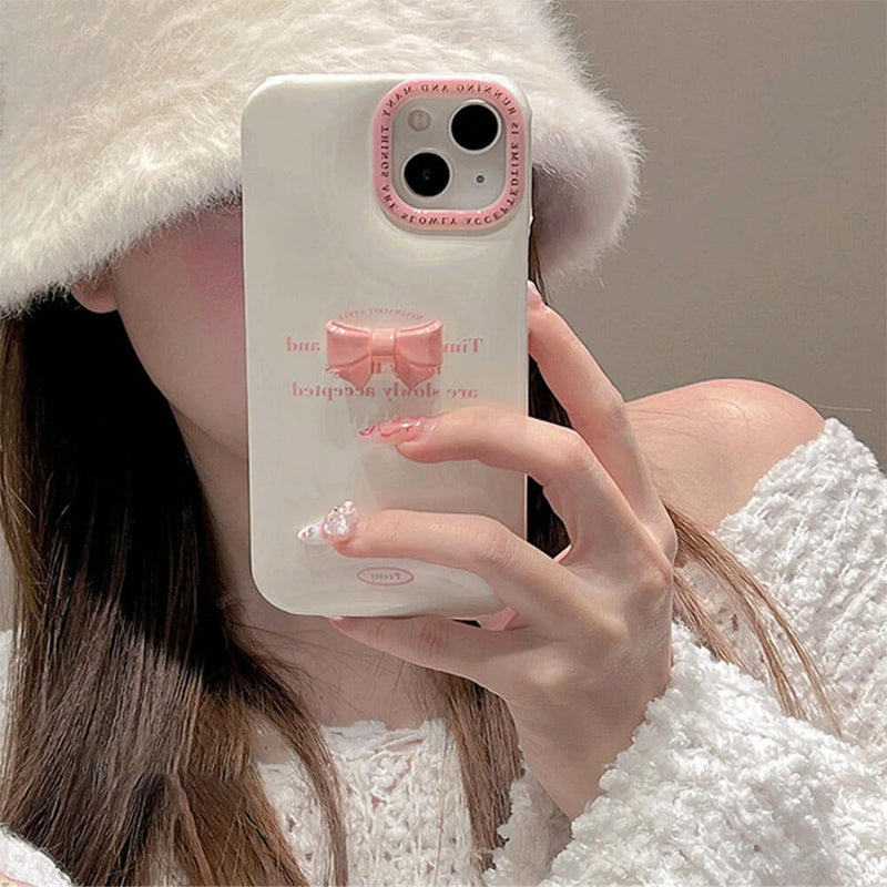 korean aesthetic bow iphone case boogzel clothing