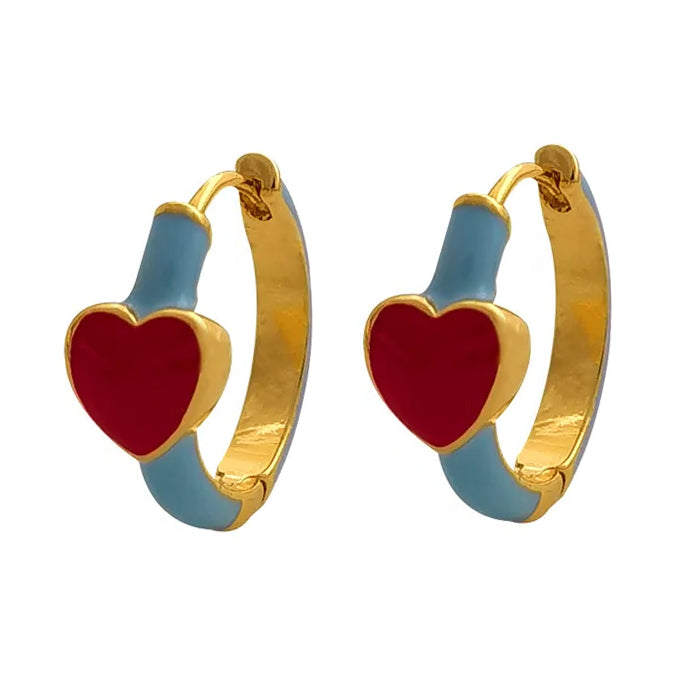 korean aesthetic heart earrings boogzel clothing
