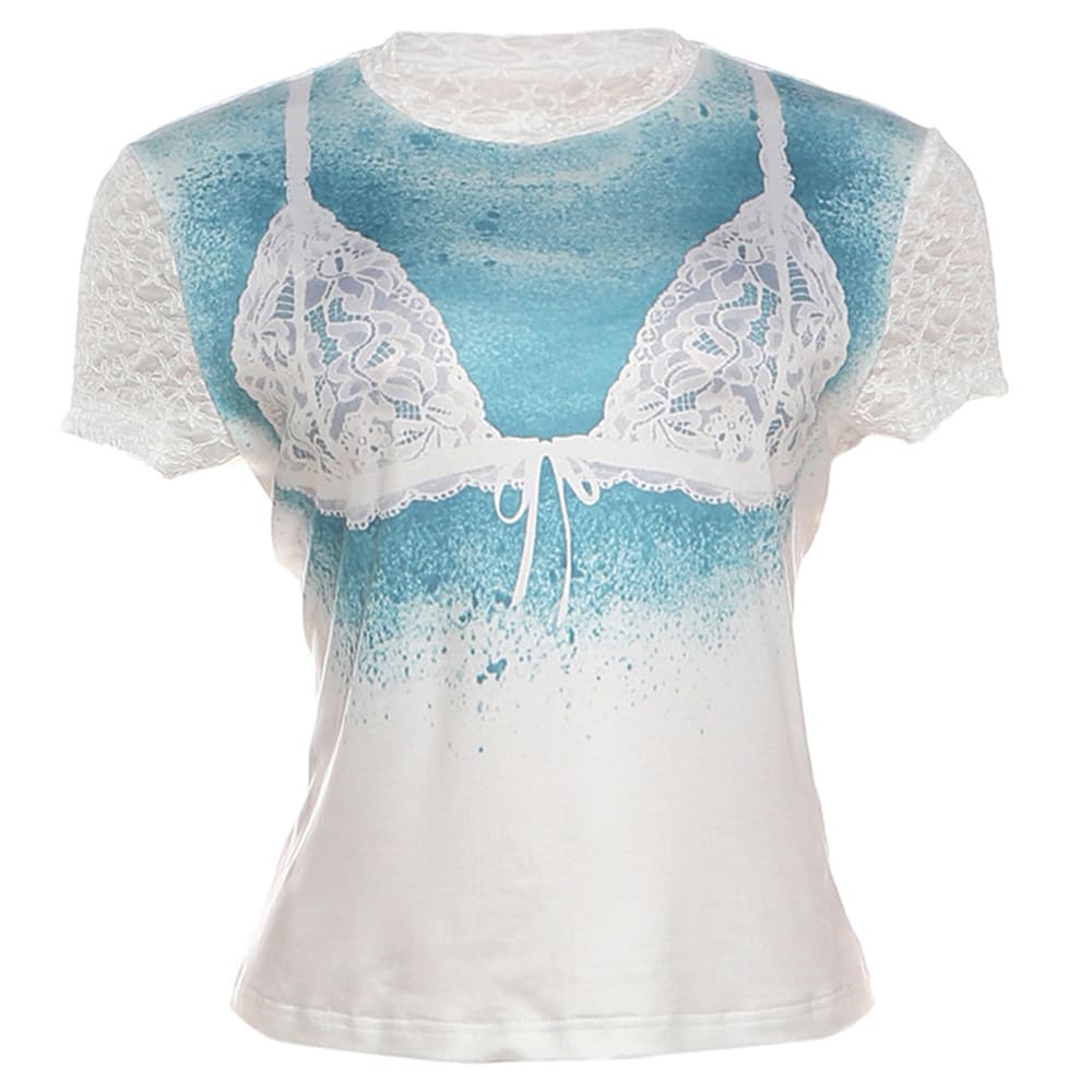 lace bra print t-shirt boogzel clothing