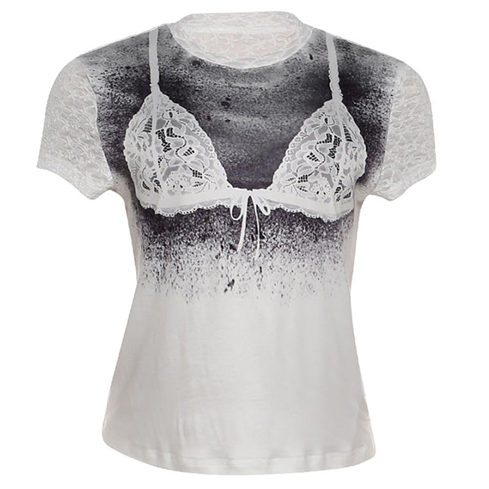 lace bra print t-shirt boogzel clothing