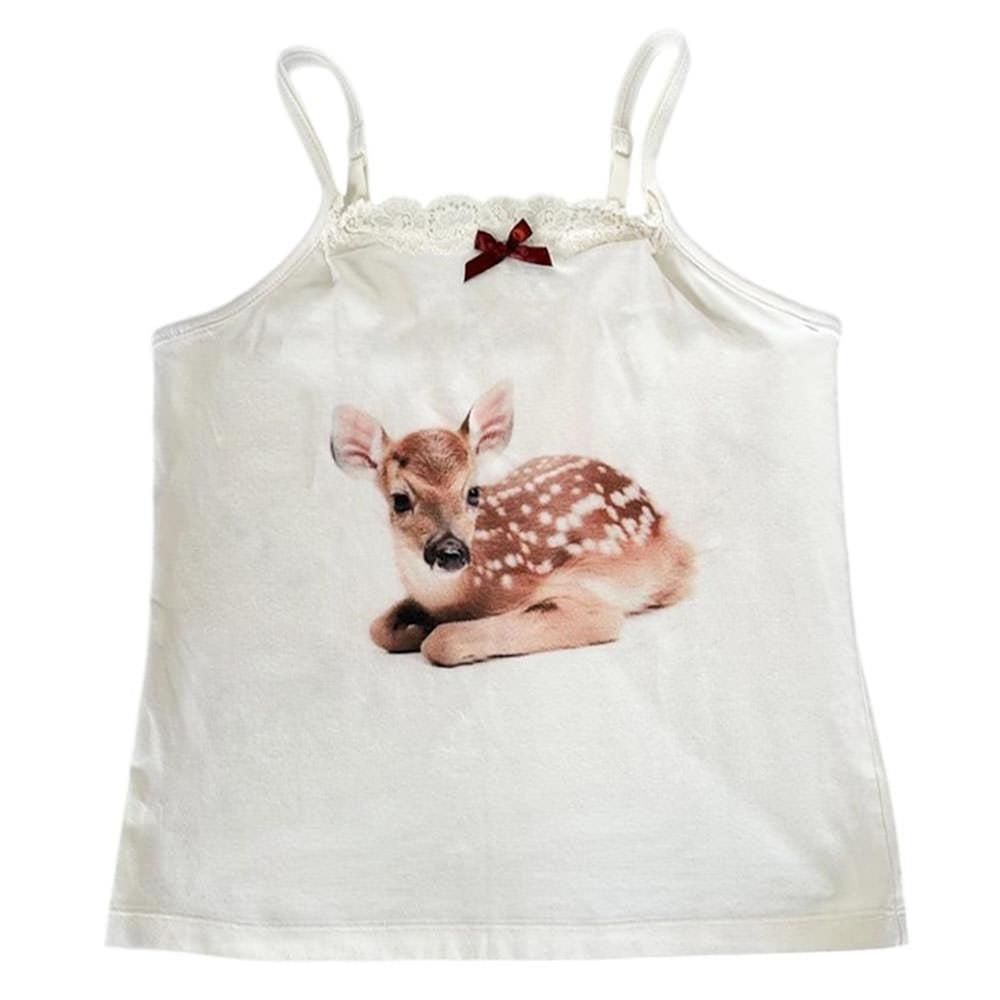 lace trim fawn tank top boogzel clothing