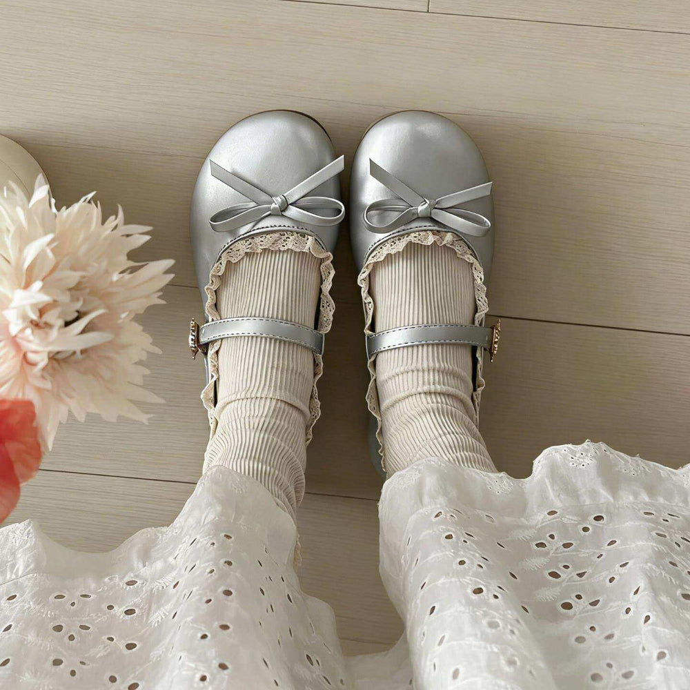lace trim mary jane flats boogzel clothing