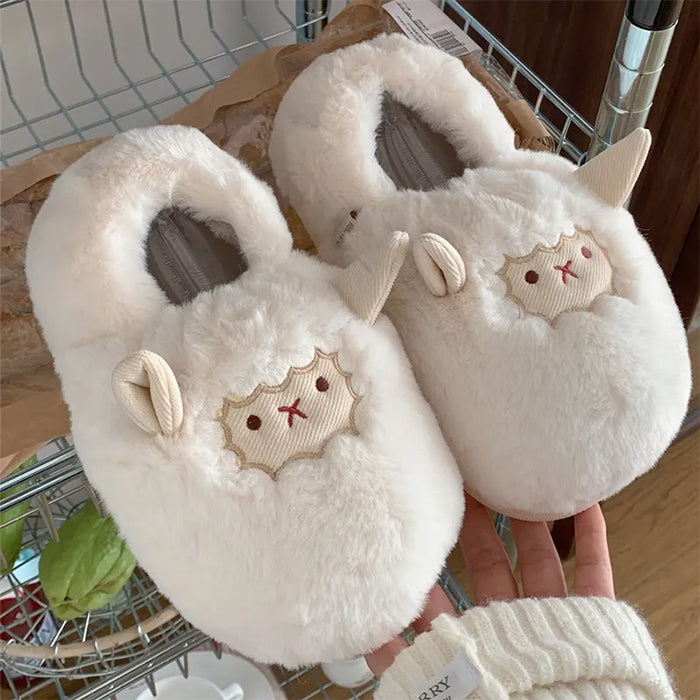lamb fluffy home slippers boogzel clothing