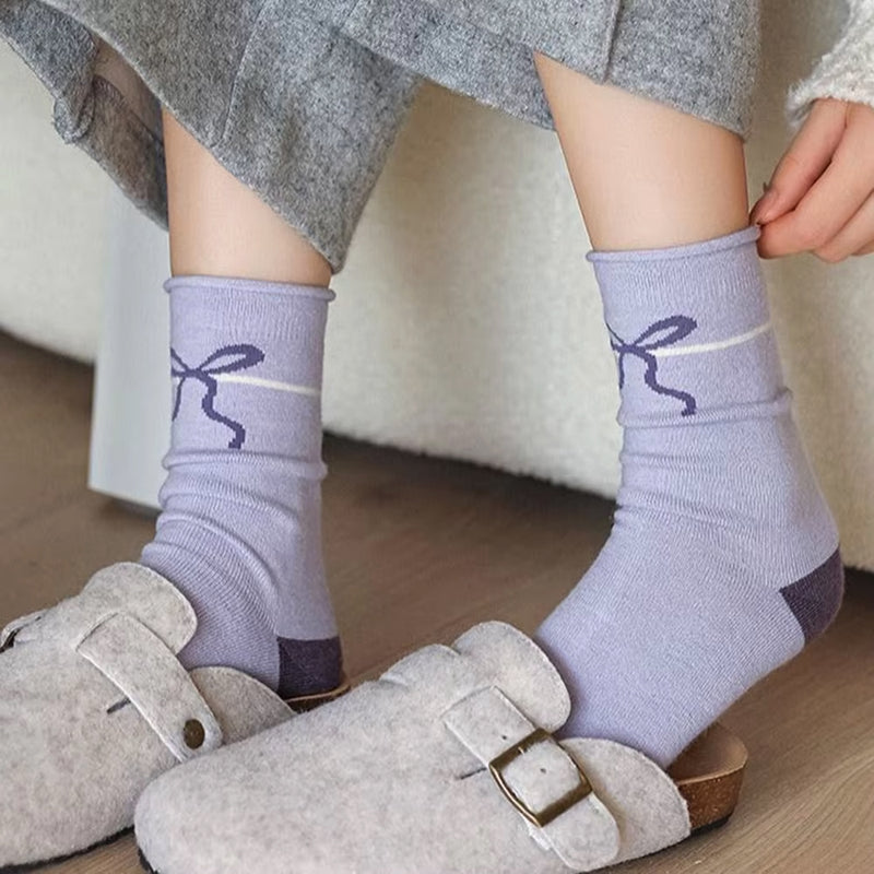 purple bow socks boogzel clothing