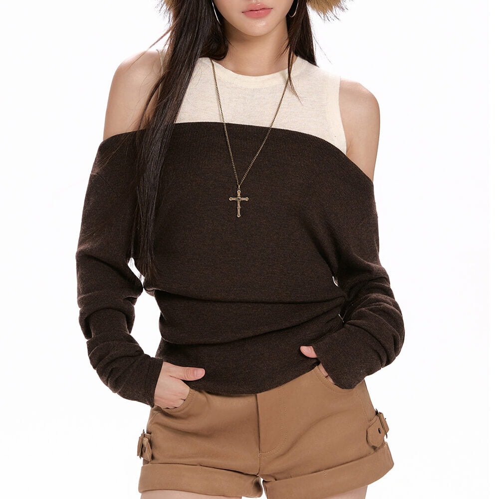 layered off shoulder long sleeve top boogzel clothing