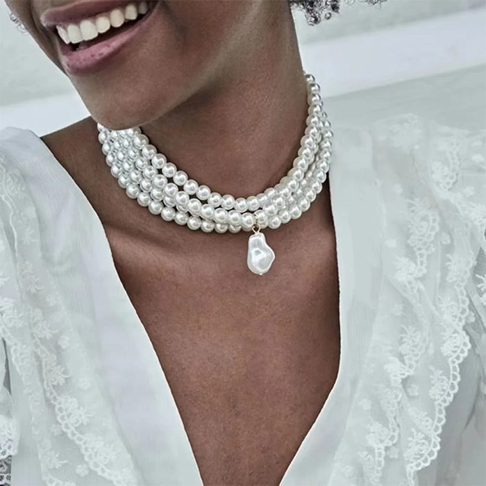 Baroque Style Layered Pearl Necklace