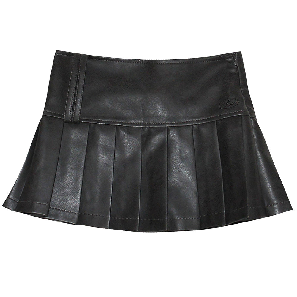 leather pleated mini skirt boogzel clothing