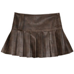 leather pleated mini skirt boogzel clothing