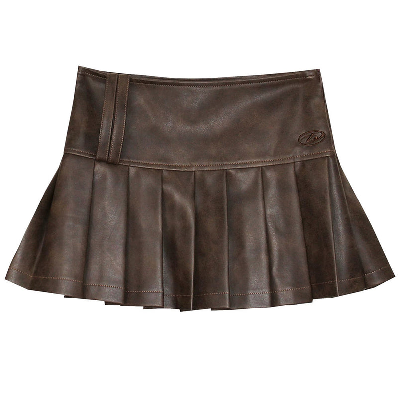 leather pleated mini skirt boogzel clothing