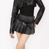 black leather pleated mini skirt boogzel clothing