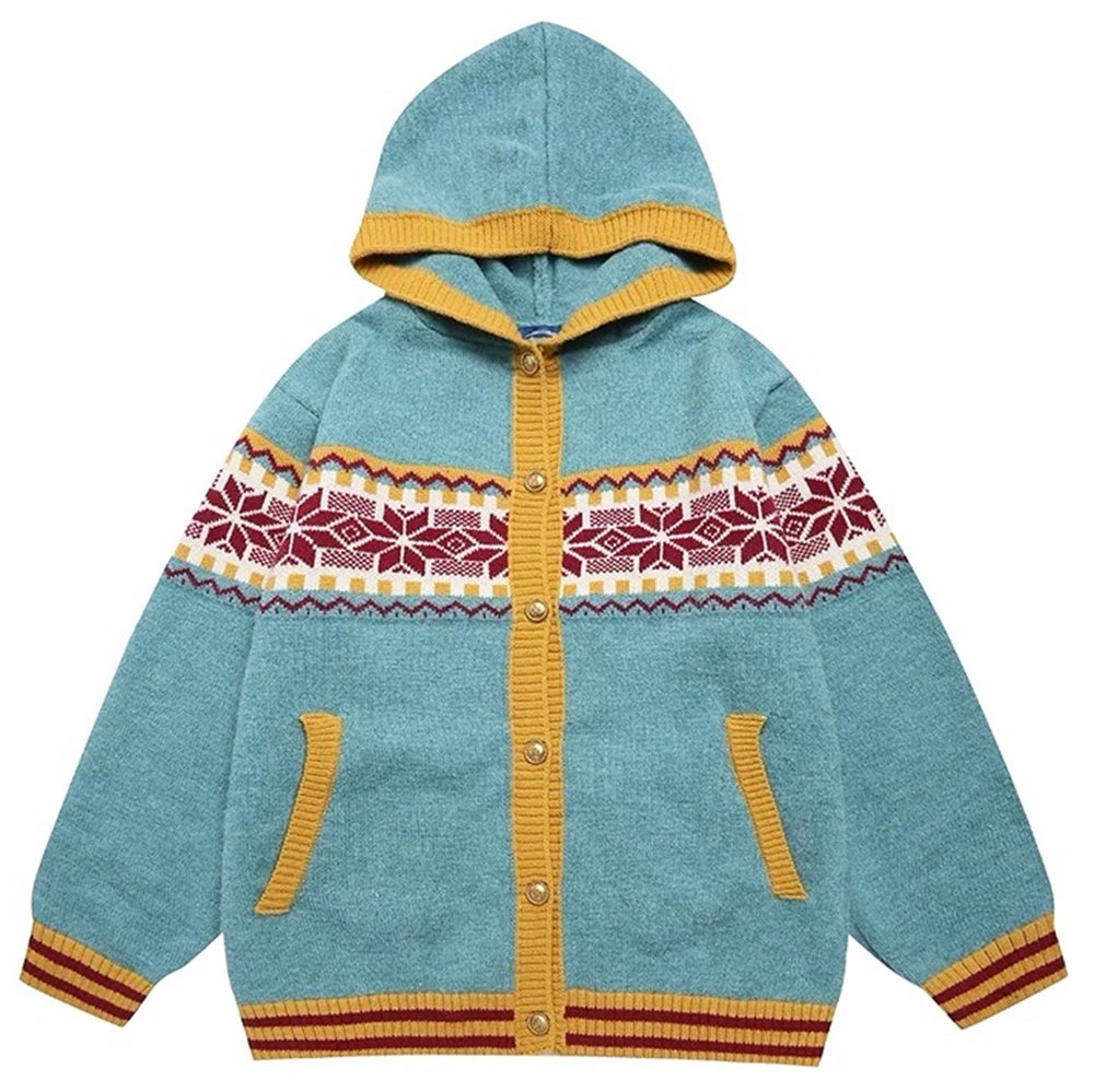 lemon chalet pattern cardigan boogzel clothing