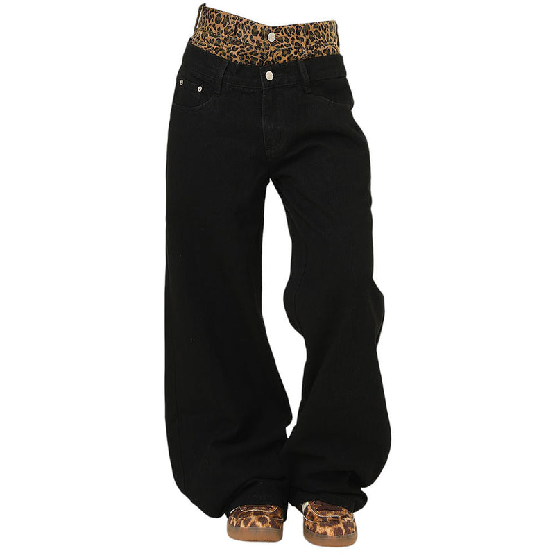 leopard layered jeans boogze clothing