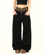 leopard layered jeans boogze clothing