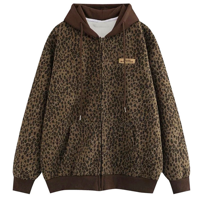 leopard oversized hoodie boogzel clothing