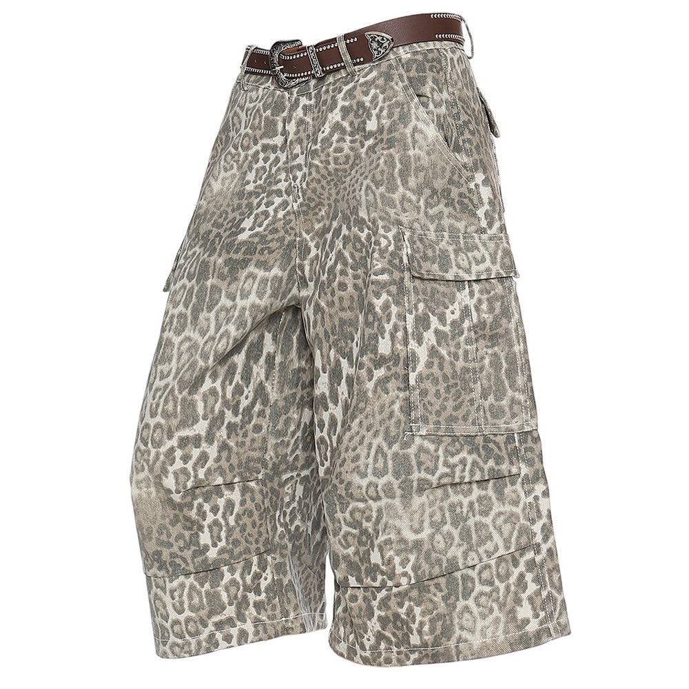 leopard print cargo shorts boogzel clothing