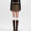 leopard print fuzzy mini skirt boogzel clothing