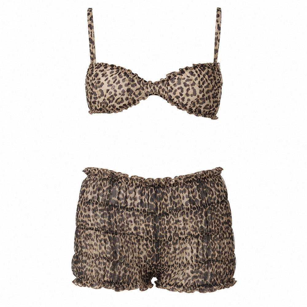 leopard print top and shorts co-ord set boogzel clothing