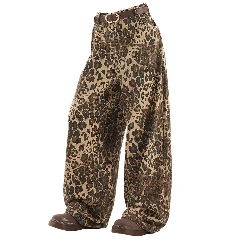 leopard print wide-leg pants boogzel clothing