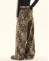 leopard print wide-leg jeans boogzel clothing