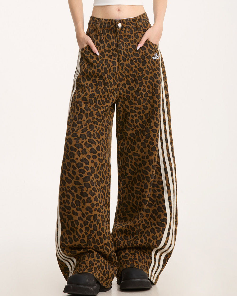 leopard print wide leg pants boogzel clothing