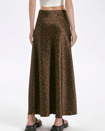 leopard satin maxi skirt boogzel clothing