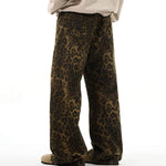 leopard wide-leg jeans boogzel clothing