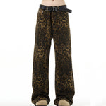 leopard wide-leg jeans boogzel clothing