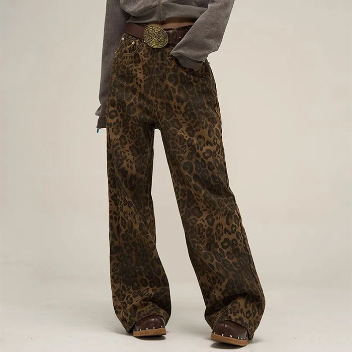 leopard wide leg jeans boogzel clothing