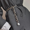 lock pendant leather chain belt boogzel clothing