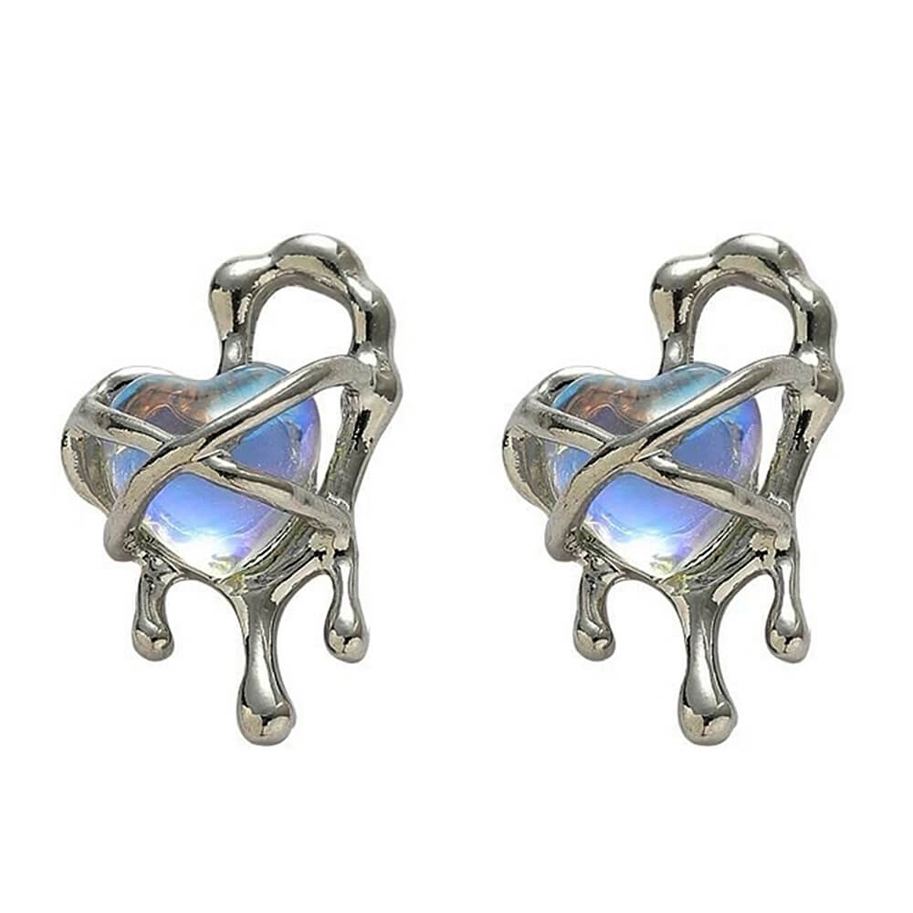 melted heart earrings boogzel clothing