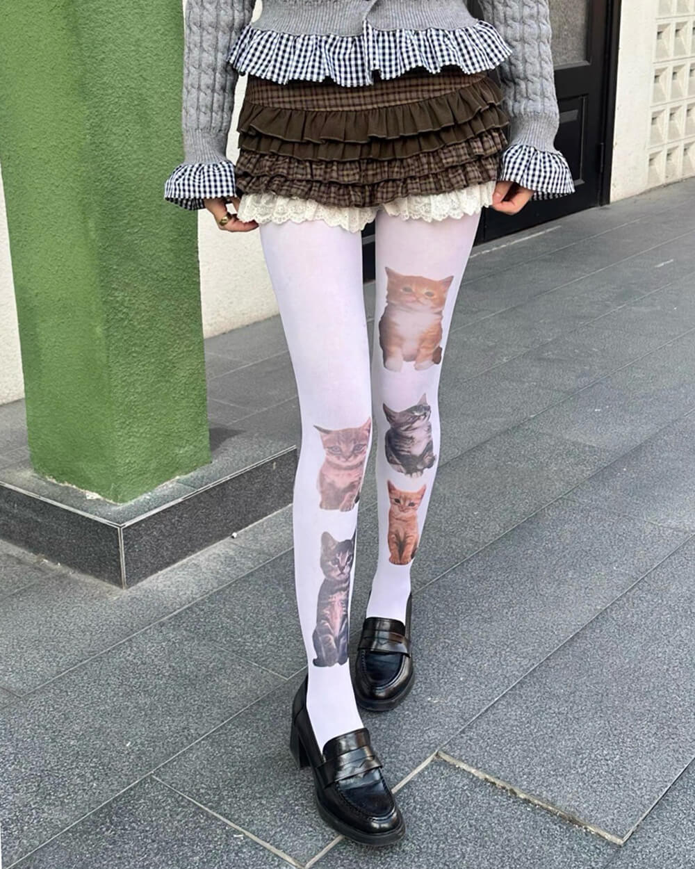 meow cat aesthetic tights boogzel clothing
