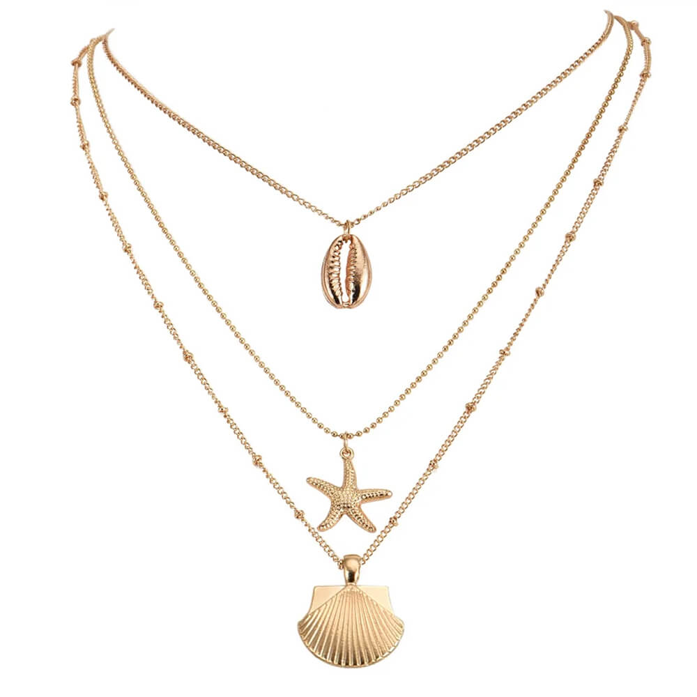 mermaidcore aesthetic layered necklace boogzel clothing