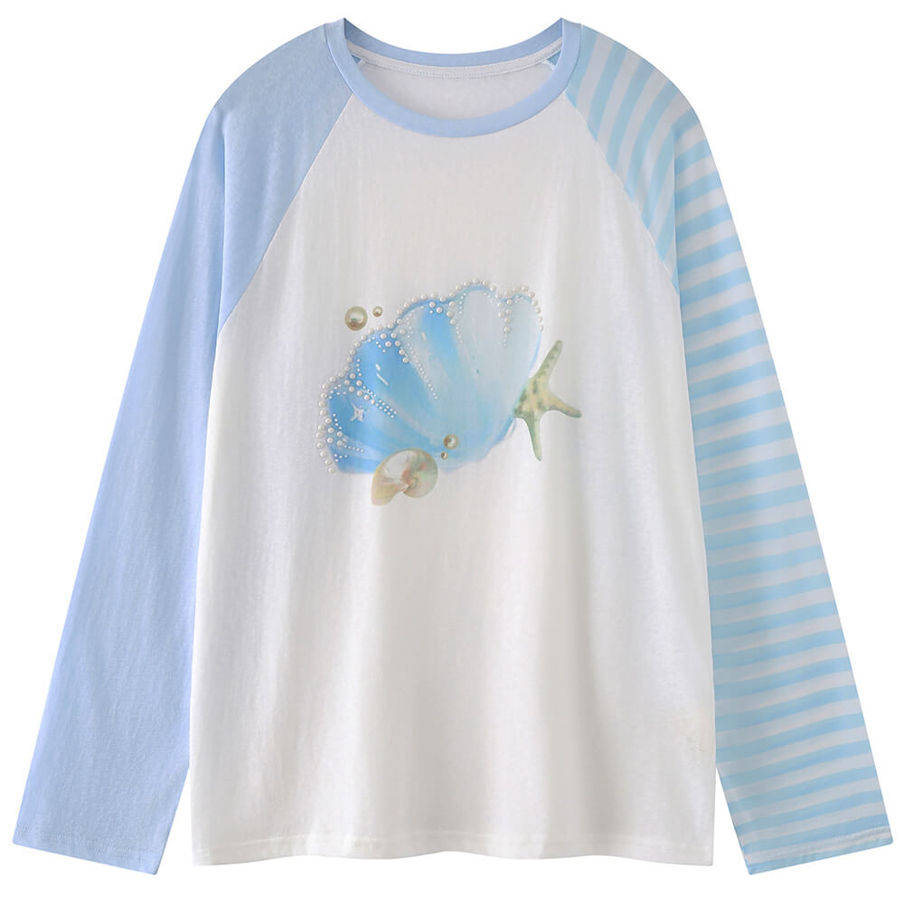 mermaidcore graphic long sleeve top boogzel clothing