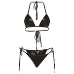 metallic bikini set boogzel clothing