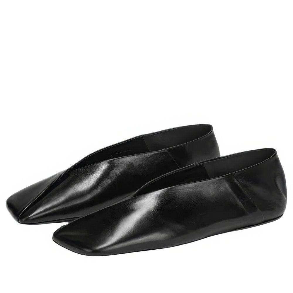minimalist square toe black flats boogzel clothing
