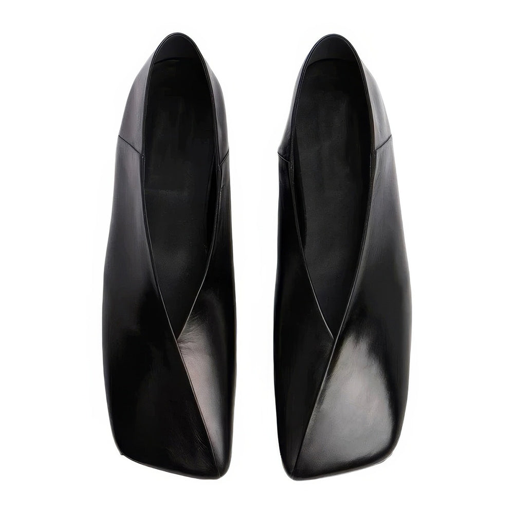 minimalist square toe black flats boogzel clothing
