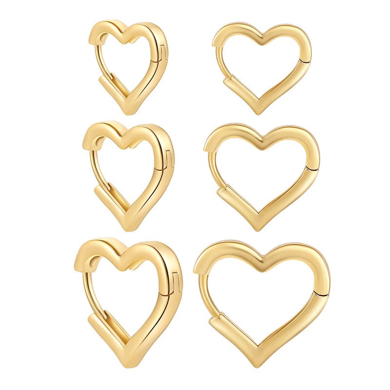golden heart-shaped earrings boogzel clothing