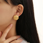 minimalist aesthetic shell earrings boogzel clothing