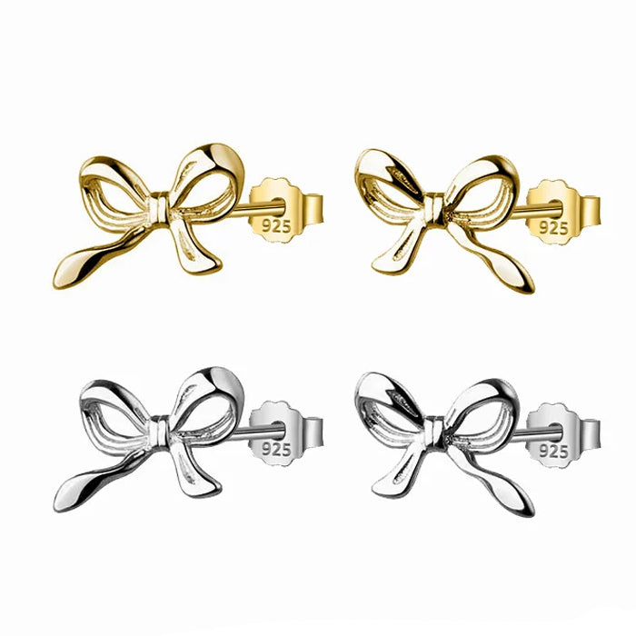 minimalist bow stud earrings boogzel clothing