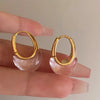 minimalist clear hoop earrings boogzel clothing