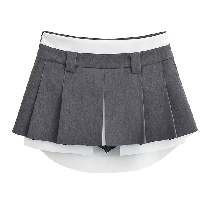 grey mini pleated skirt boogzel clothing