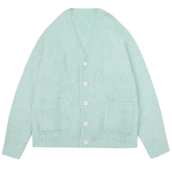 カーディガン baybee shaggy cardigan(mint) CLANE - BUSTIER SET KNIT CARDIGAN - MINT - カーディガン ショート