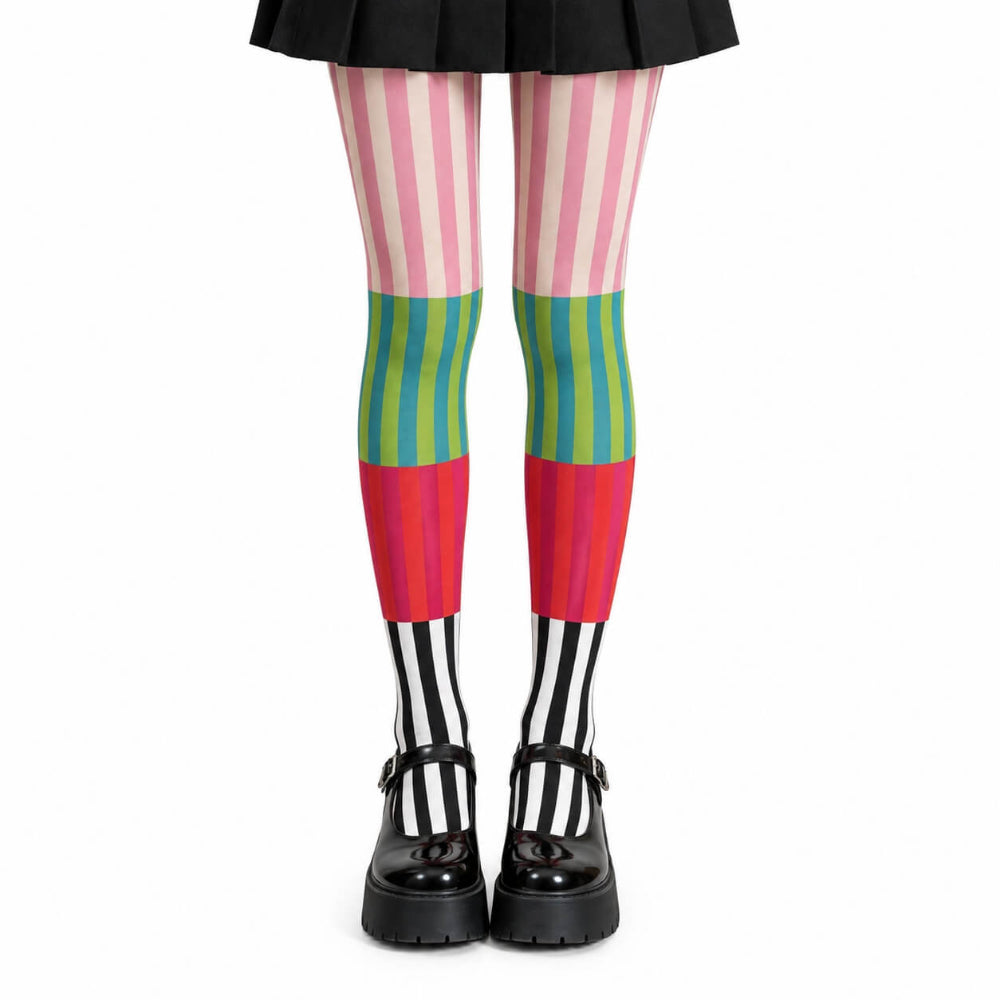 mixed signals striped tights boogzel clothing