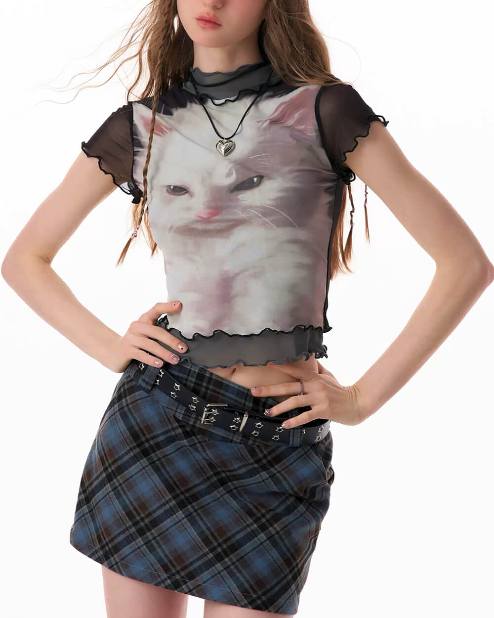 moody kitten print y2k top boogzel clothing